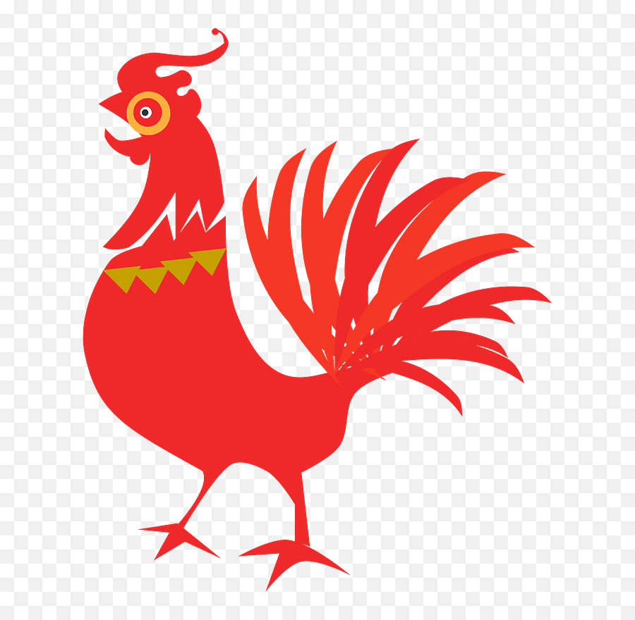 Cock Red Chinese New Year Clipart - Chinese New Year Emoji,Chinese New Year Clipart