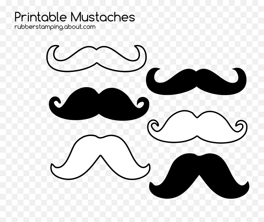 Printable Handlebar Mustache 1 - Moustache Emoji,Mustache Clipart