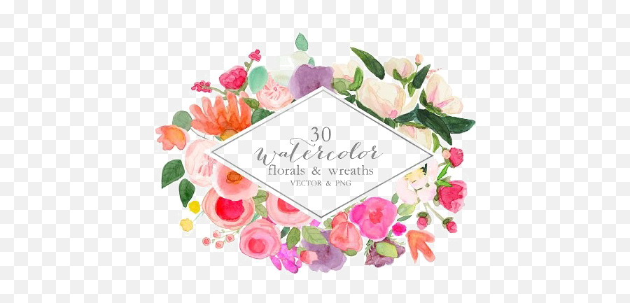 Watercolor Vector Png Image With - Floral Emoji,Watercolor Transparent Background