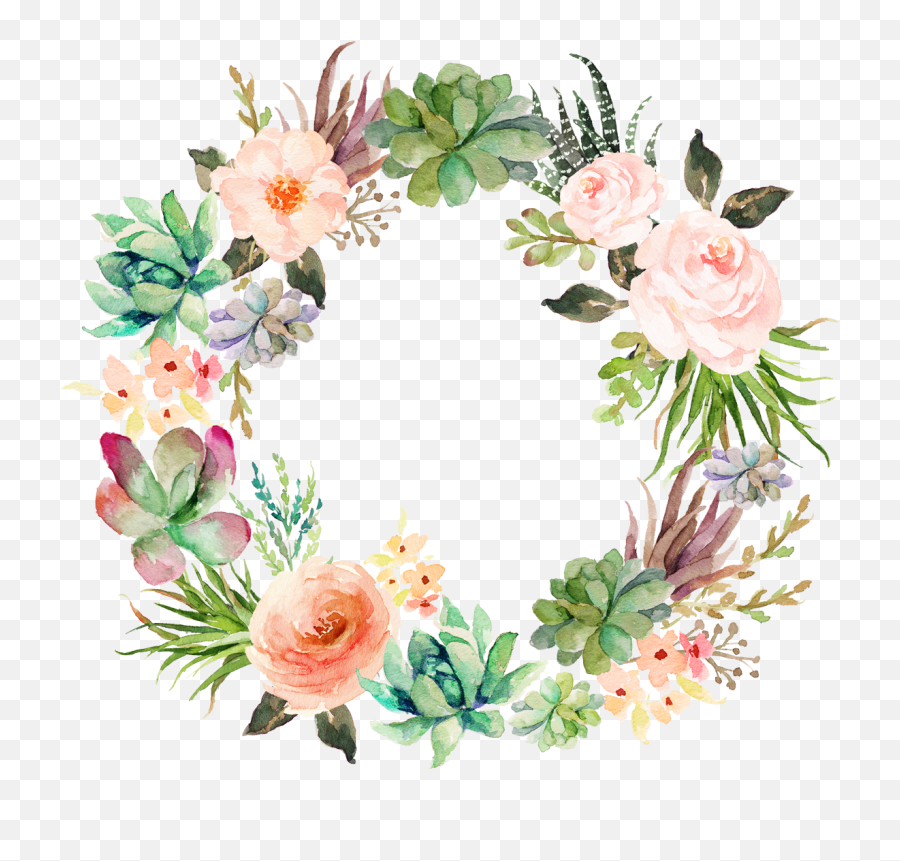 Wedding Invitation Paper Watercolor Painting Wreath - Wreath Coroa De Flores Png Emoji,Watercolor Wreath Png