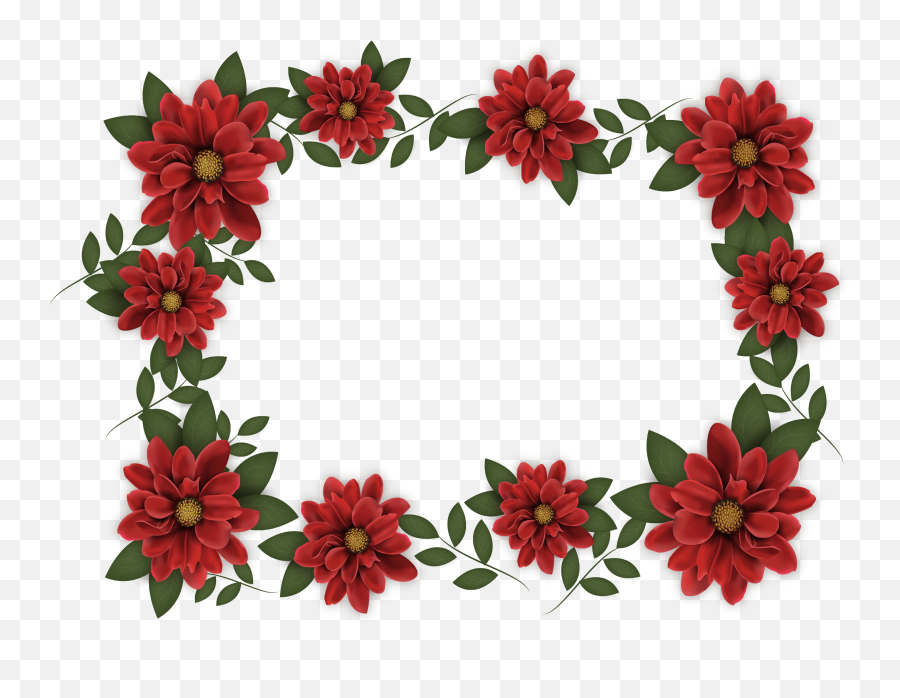 Adobe Illustrator Red Computer File - Red Flowers Border Png Emoji,Red Flowers Clipart