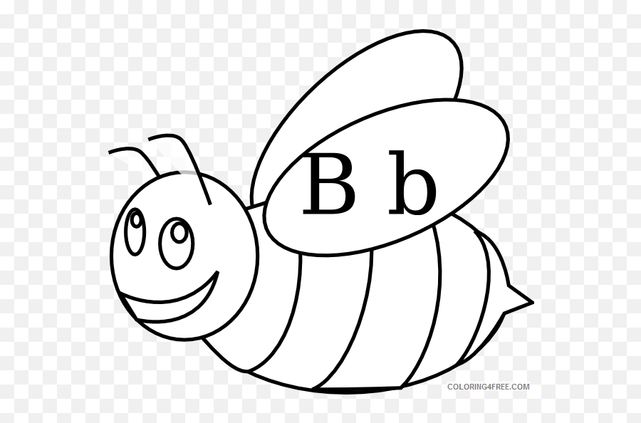 Black And White Bumble Bee Coloring - Clipart Images Black And White Of Bumblebee Emoji,Bee Clipart Black And White