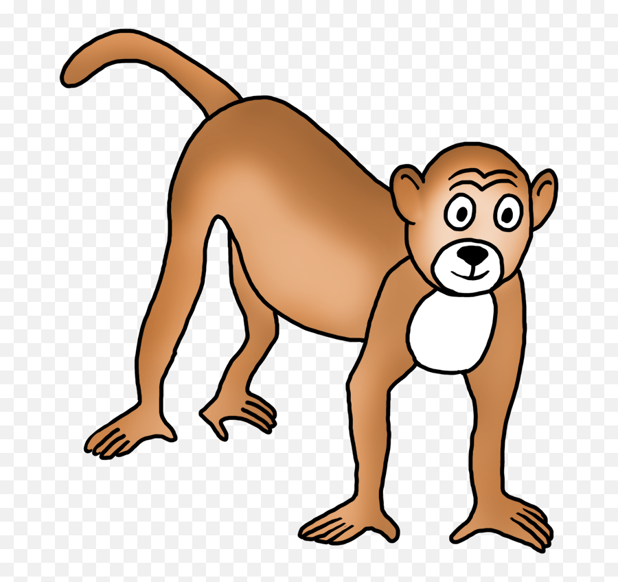 Funny Monkey Drawings - Clip Art Emoji,Monkey Clipart Black And White