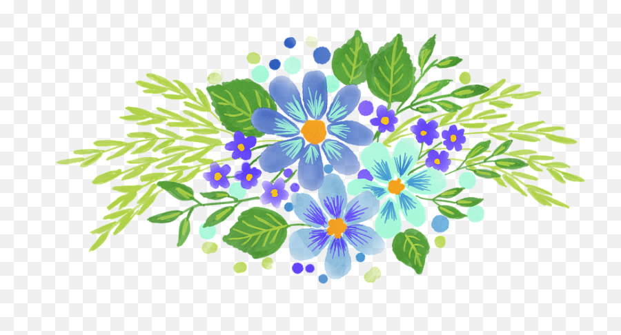 Watercolour Flowers Bouquet Spring Floral - Font Emoji,Free Clipart Flowers