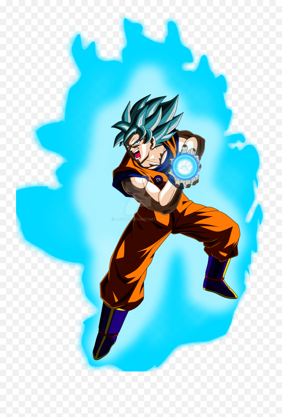 Goku Super Saiyan Blue Kamehameha Pose - Goku Kamehameha Png Emoji,Ultra Instinct Aura Png