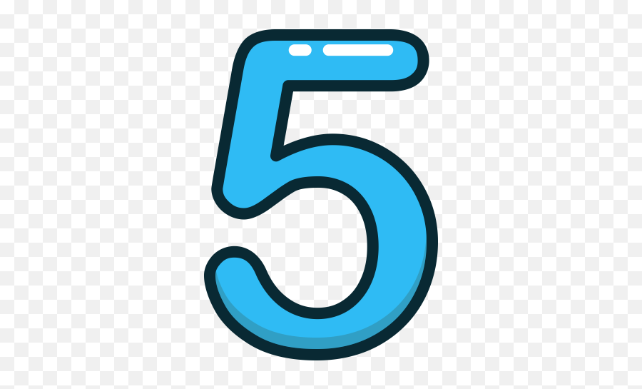 Stylish Number Transparent Background - Number 5 Clipart Emoji,5 Clipart