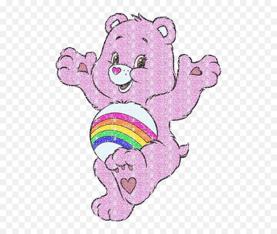 Carebear Cheerbear Pink Glitter Png Sticker By Mutt - Care Bear Png Emoji,Pink Glitter Png
