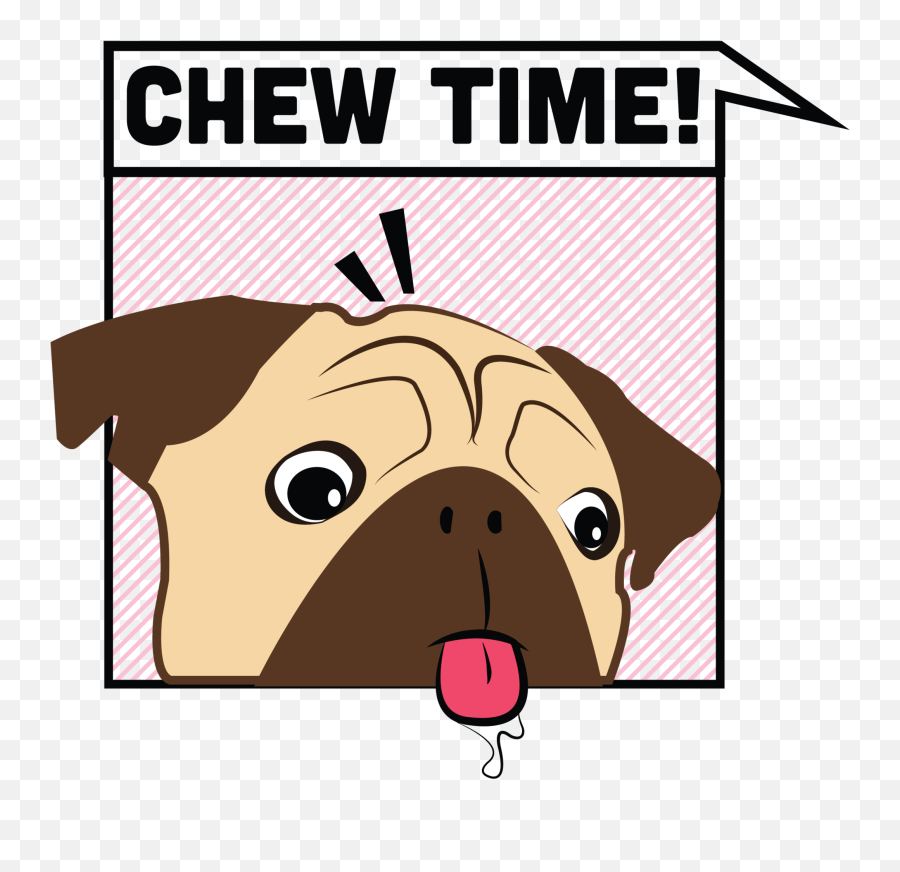 Pawprint Clipart Pug - Chew Time Png Download Full Size Dog Emoji,Pawprint Clipart