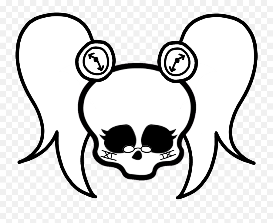 Monster High Clipart Black And White - Monster High Skull Draw A Monster High Emoji,Skull Clipart Black And White