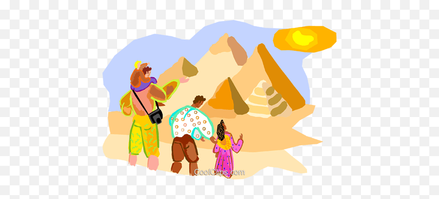 Tourists Near Pyramids In Egypt Royalty - Egypt Pyramid Tourist Clipart Emoji,Pyramids Clipart