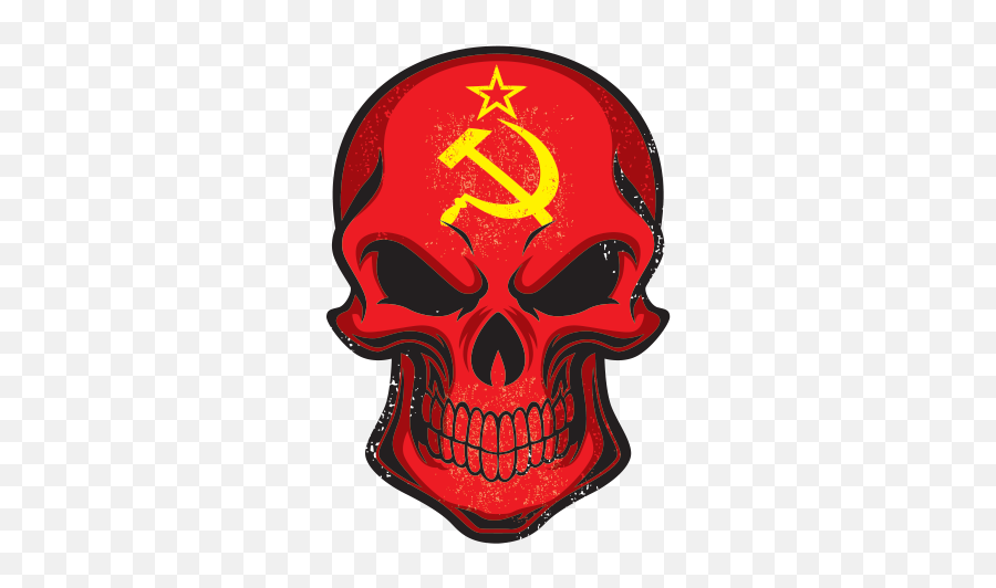 Printed Vinyl Soviet Union Flag Red - Uni Soviet Emoji,Red Skull Png