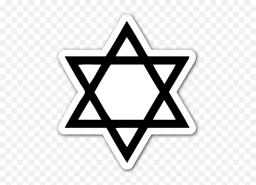 Die Cut Star Of David Jewish Black - David Star Png Emoji,Jewish Star Png