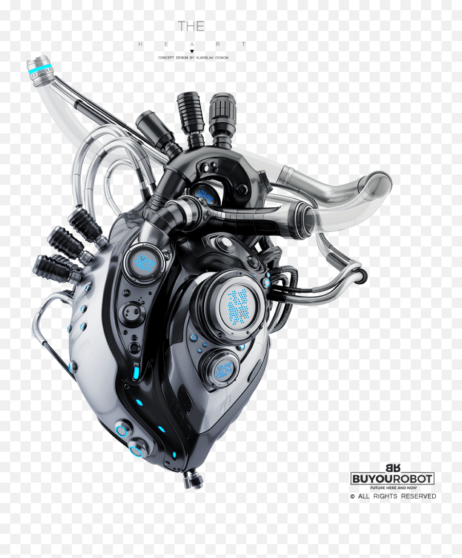 Robotic Heart 3d Model Iv U2022 Buyourobot - Robotic Heart Emoji,3d Heart Png