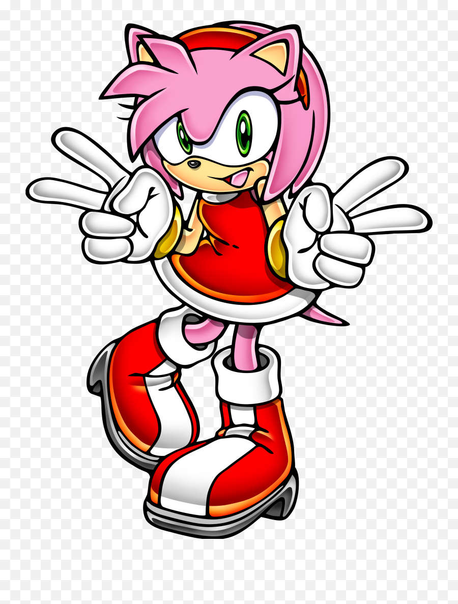 Clipart Of The Amy Rose - Amy Rose Sonic Adventure Art Emoji,Rose Clipart
