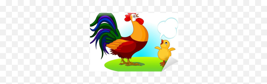 Father Rooster And Baby Chick Wall Mural U2022 Pixers - We Live Emoji,Baby Chick Clipart