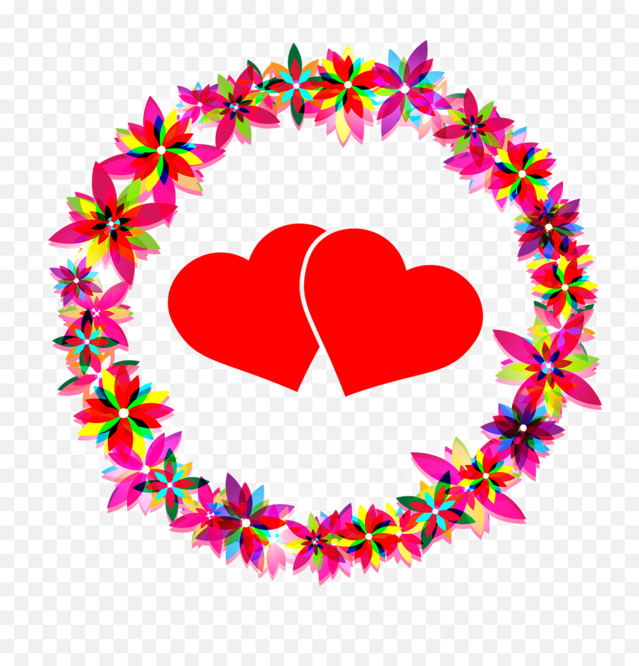 Flowersheartslovewreathframe - Free Image From Needpixcom Emoji,Heart Wreath Clipart