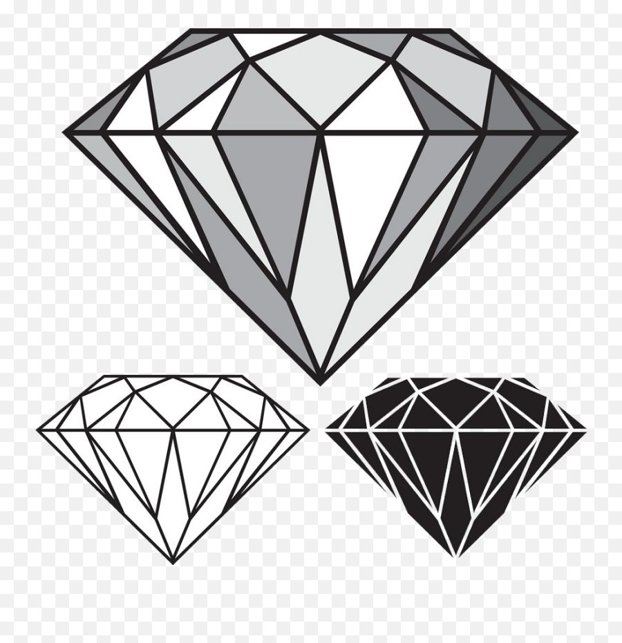 Diamond Black And White Png Transparent - Clipart World Emoji,White Diamond Png