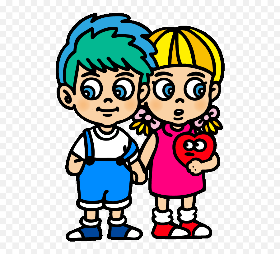 Girl And Boy Clipart Gif Cool Animated - Interaction Emoji,Boy Clipart