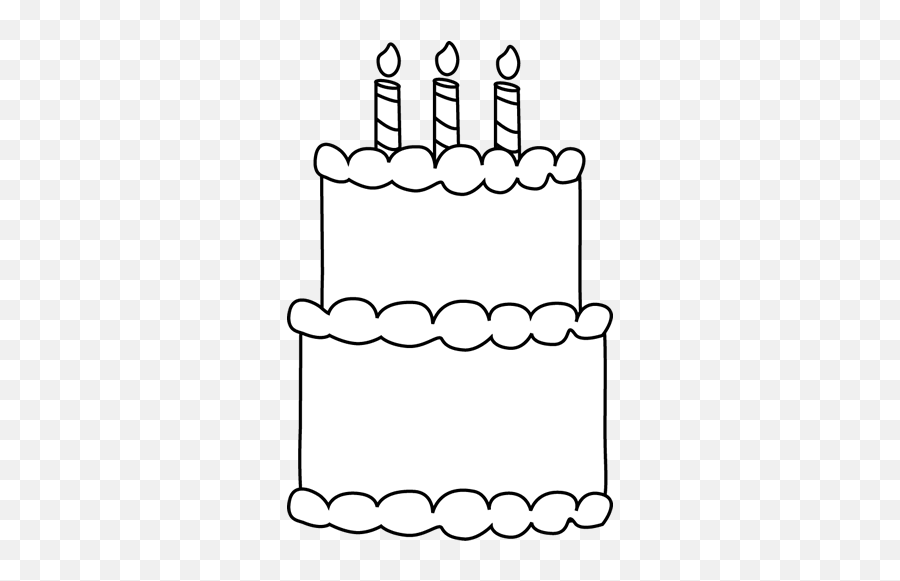 Birthday Cake Clip Art - Birthday Cake Clip Art Black And White Emoji,Cake Clipart Black And White