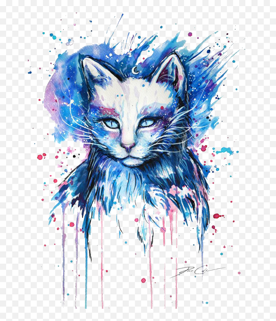 Art Drawing Paint Cats Cat Painting Why - Akwarelowe Rysunki Emoji,Why Clipart