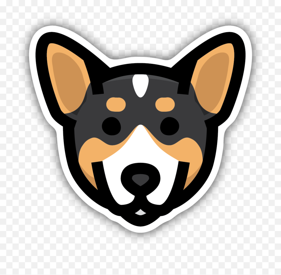 Tri Color Corgi Face Sticker - Northern Breed Group Emoji,Corgi Transparent