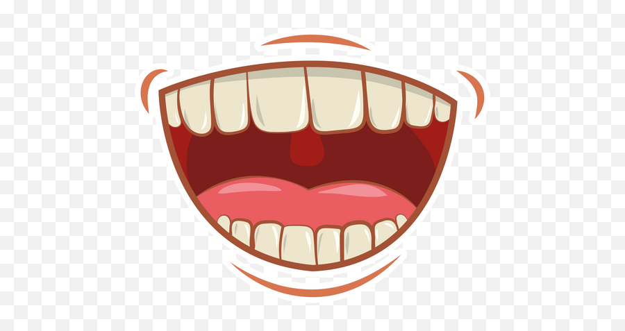 Laughing Mouth With Teeth Sticker - Sticker Mania Mouth Picture To Print Emoji,Laughing Man Logo
