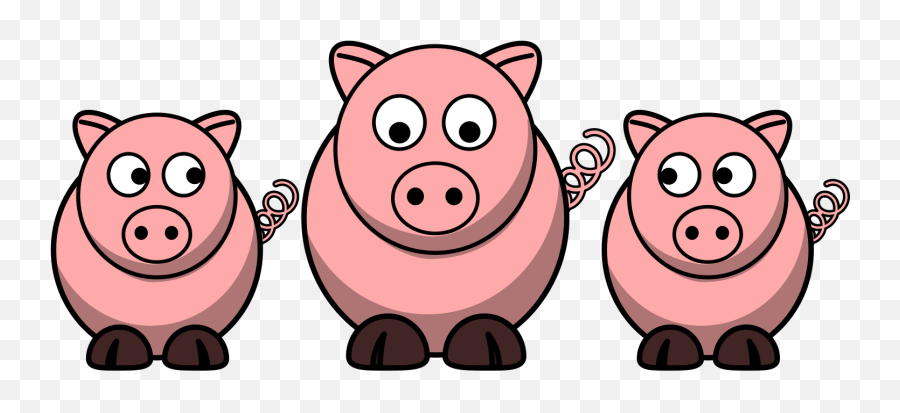 3 Pigs Clip Art At Clker Emoji,Pigs Clipart