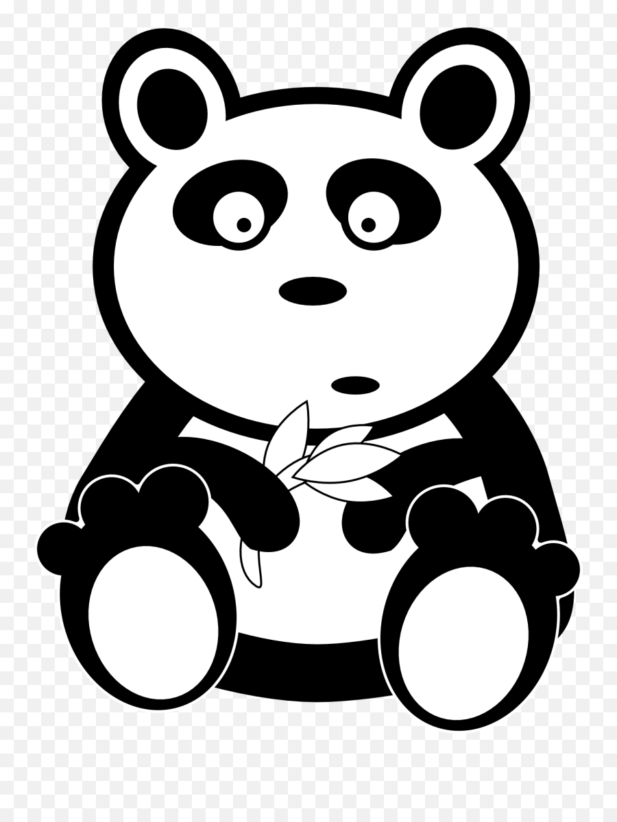 Teddy Bear Black And White Panda Bear - Clip Art Panda Black And White Emoji,Teddy Bear Clipart