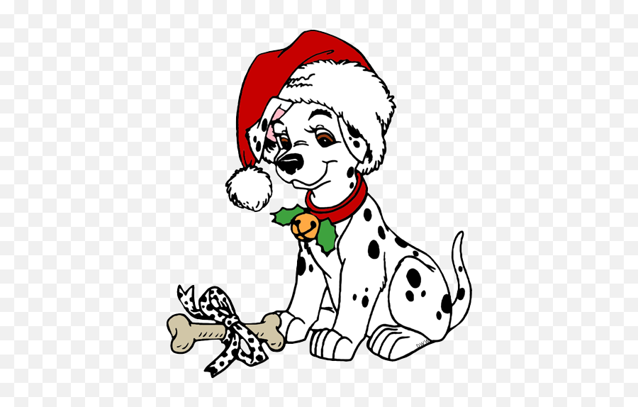 101 Dalmatians Christmas Clip Art - Disney Christmas Characters Drawings Emoji,Disney Christmas Clipart