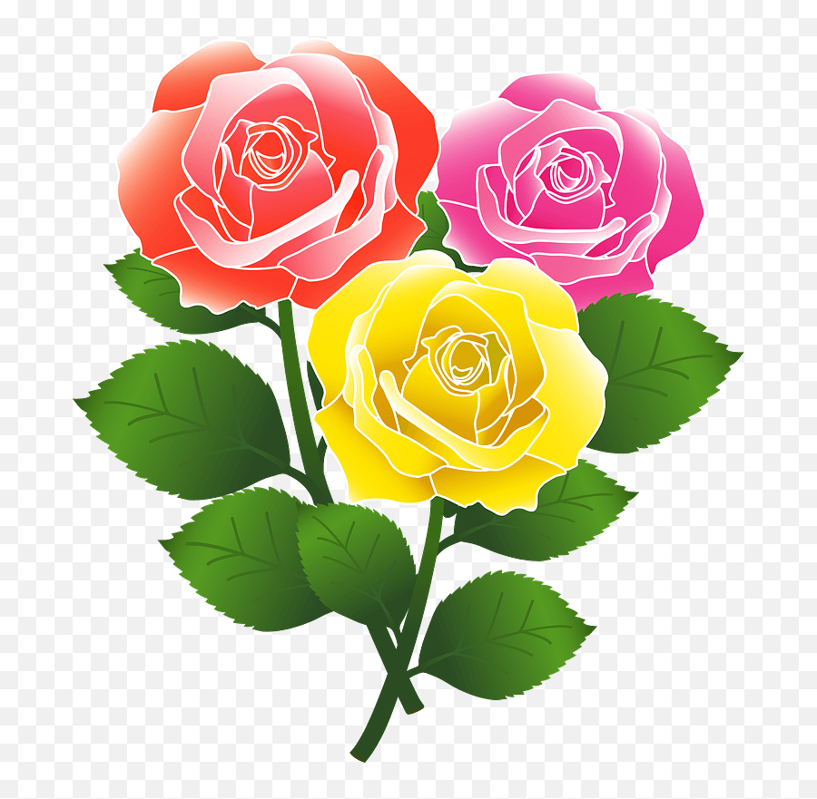 Red Pink And Yellow Roses Clipart Free Download - Rose Red Yellow Clipart Emoji,Pink Rose Clipart