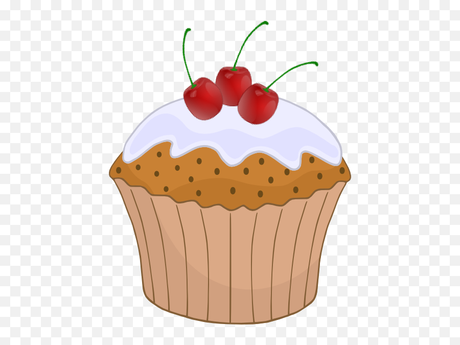 Cherry Cupcake 3 Clip Art At Clkercom - Vector Clip Art Slice Carrot Cake Clipart Emoji,Cherries Clipart
