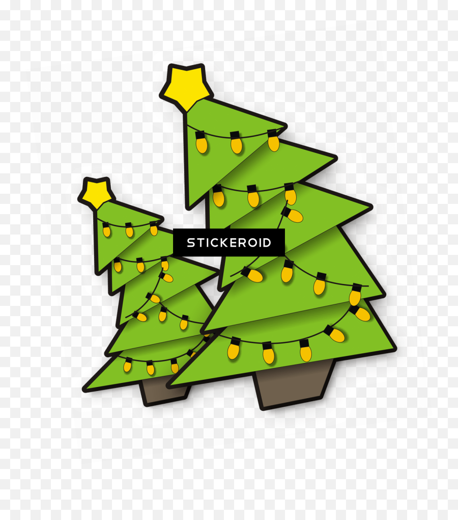 Christmas Trees With Lighting - Christmas Tree Clipart Tilted Christmas Tree Transparent Emoji,Christmas Tree Clipart Png