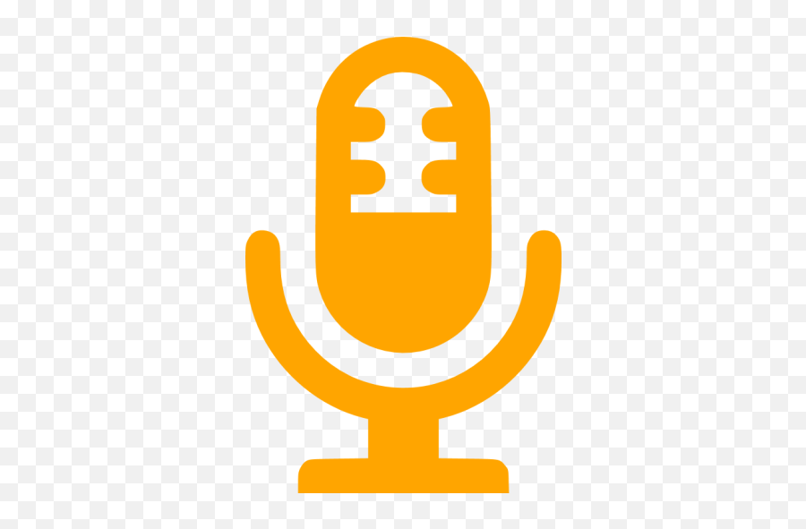 Orange Microphone Icon - Free Orange Microphone Icons Emoji,Microphone Transparent Png