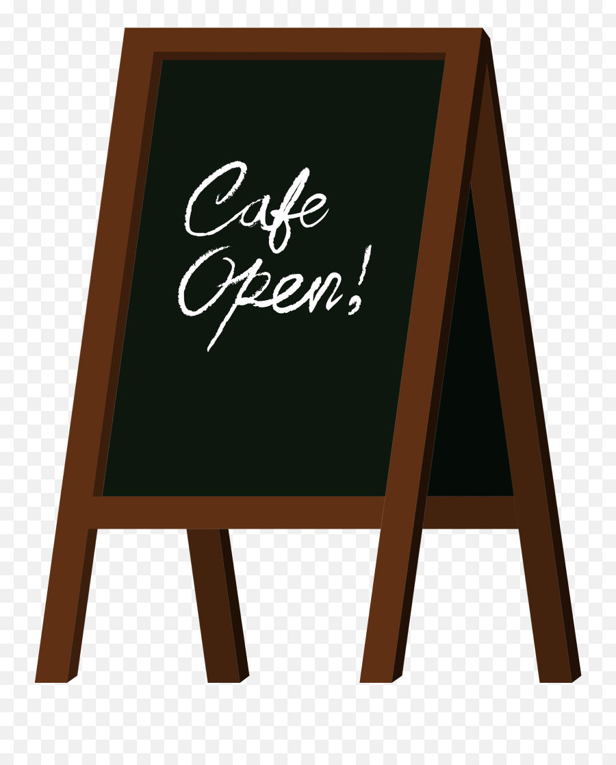 Blackboard Sign Says Cafe Open Clipart - Cafe Chalkboard Sign Png Emoji,Chalkboard Clipart