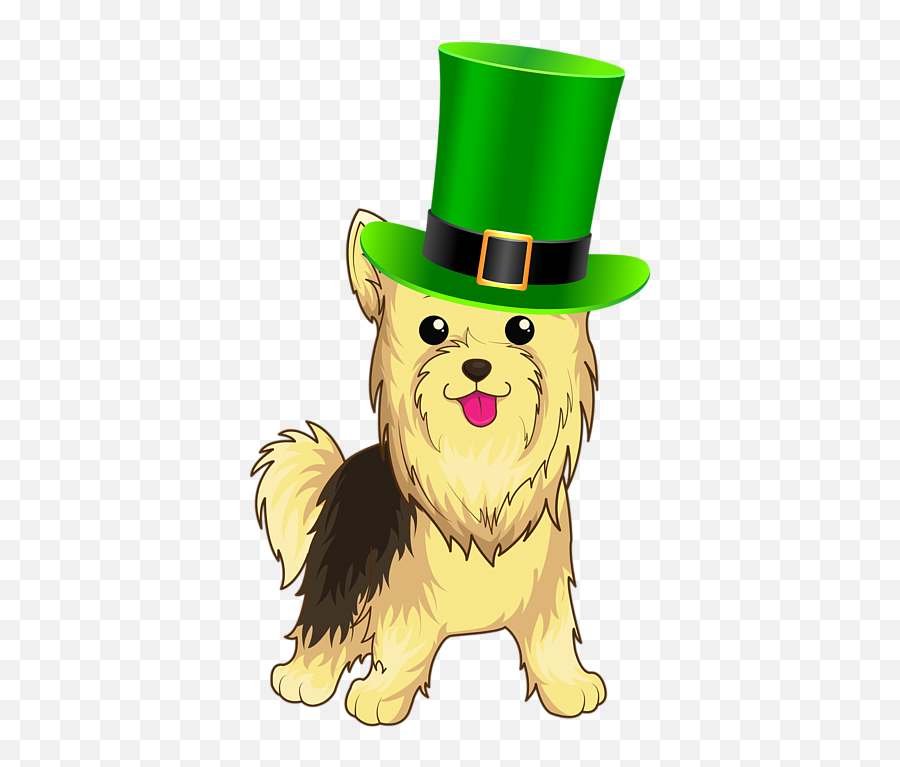 Yorkshire Terrier St Patricks Day Irish Leprechaun Dog Hat Emoji,Yorkie Clipart