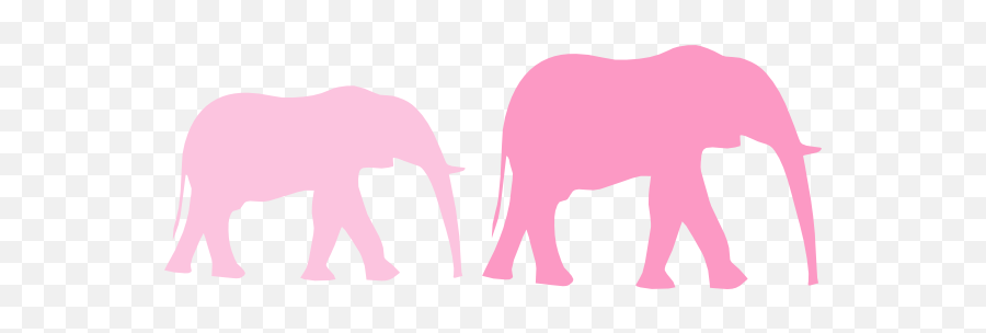 Pink Baby Shower Elephant Mom And Baby Clip Art At Clkercom - Pink Elephant Silhouette Png Emoji,Elephant Silhouette Clipart