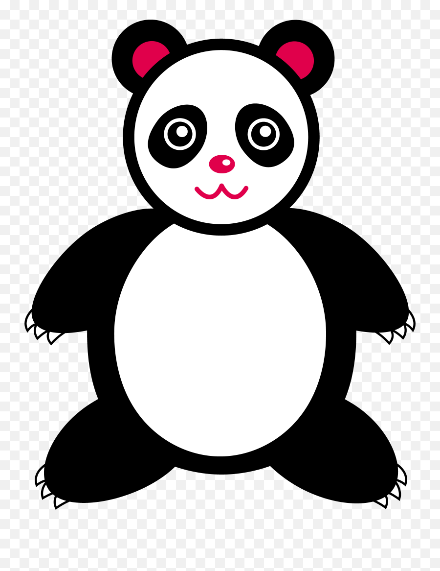 Cute Giant Panda Bear Free Clip Art - Big Panda Clip Art Emoji,Panda Clipart