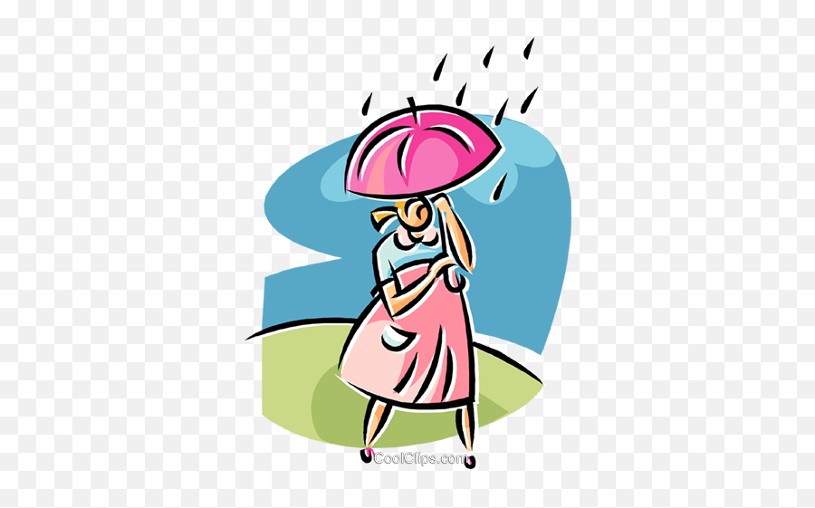 Woman Walking In The Rain Royalty Free Vector Clip Art - Girly Emoji,Woman Walking Png