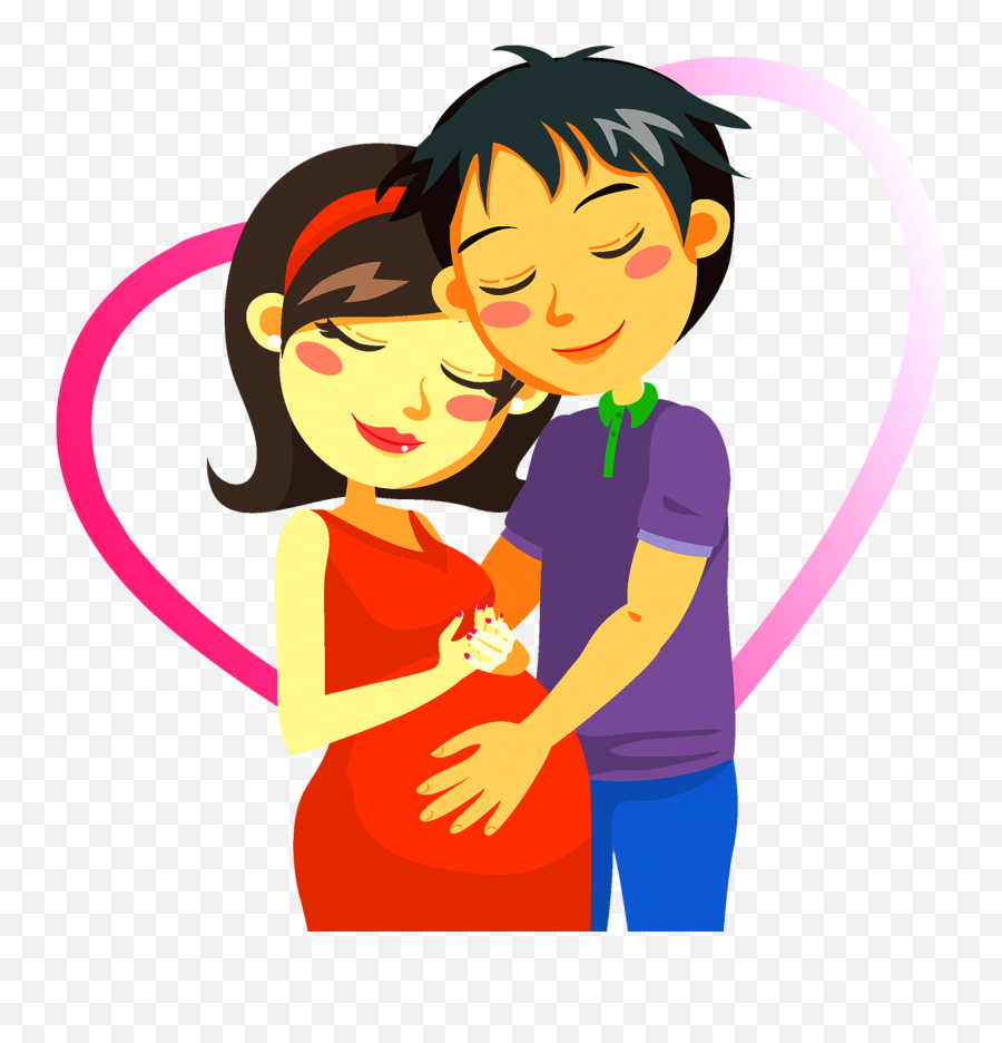 Cartoon Pregnancy Couple Clip Art - Imagenes Animadas De Una Pareja Embarazada Emoji,Pregnant Clipart