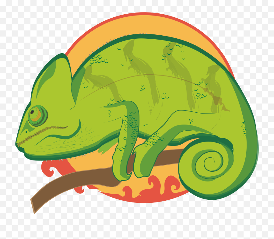 Graphic Image Of A Green Chameleon Free Image Download - Chameleon Illustration Png Emoji,Chameleon Png