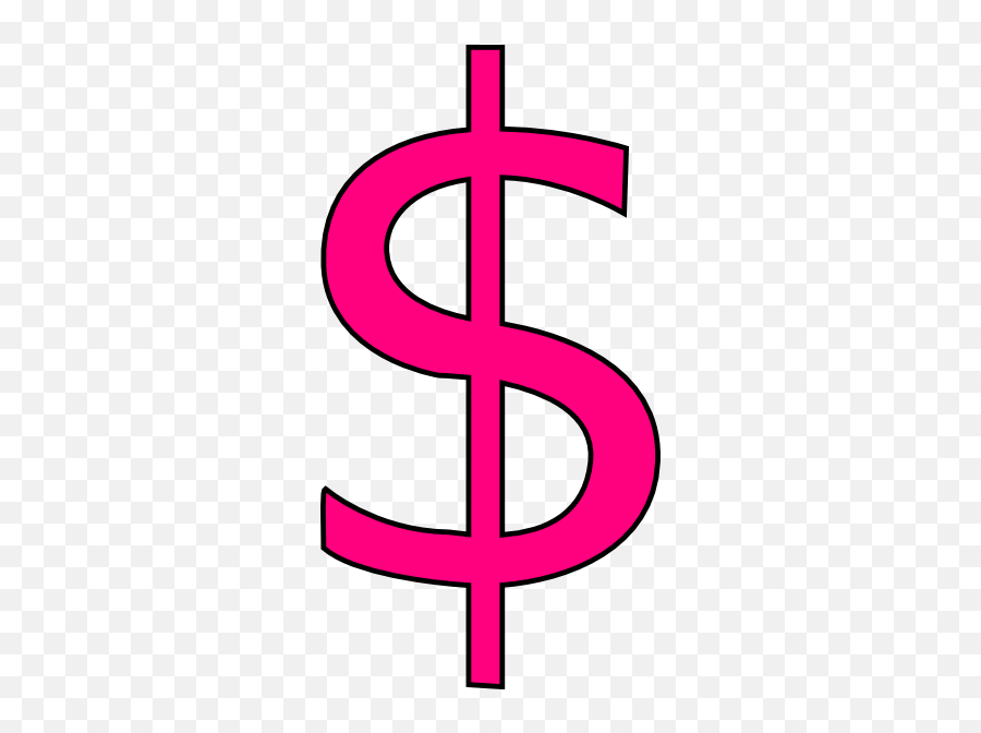 Pink Dollar Sign - Pink Money Symbol Clipart Emoji,Dollar Sign Transparent Background