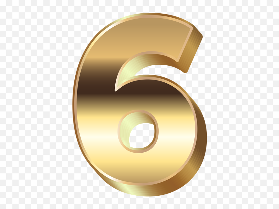 3d Gold Number Six Png Clip Art Gold Number Clip Art Emoji,3d Clipart