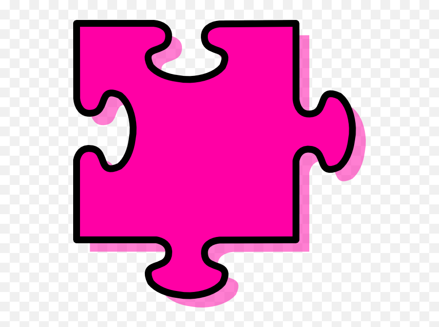 Pink Puzzle Piece Clip Art At Clker - Transparent Background Emoji,Puzzle Piece Transparent Background