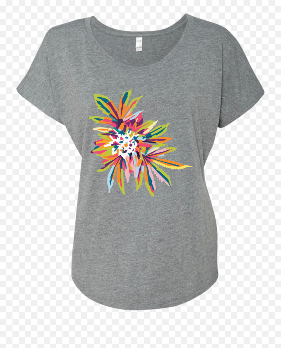 Download Color Burst Flower Womenu0027s Heather Triblend Shirt Emoji,Lipsense Png