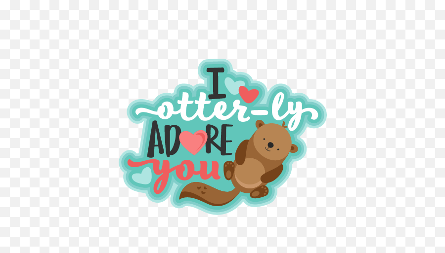 I Otter - Adore You Cute Emoji,Otter Clipart