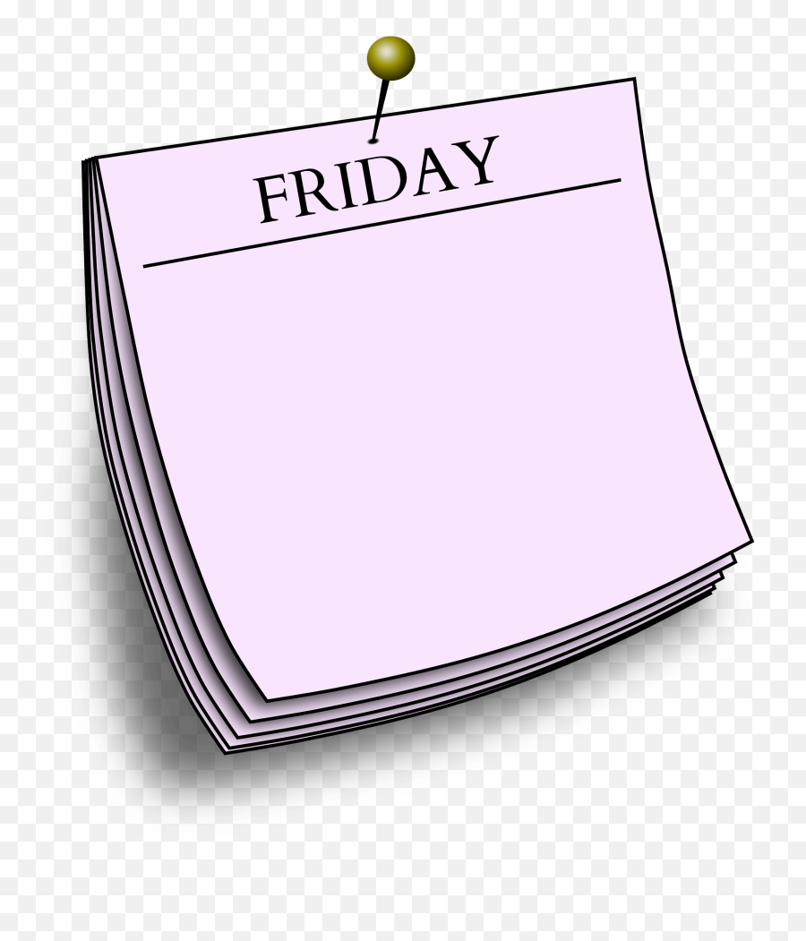 Note Friday Clipart - Tuesday Note Emoji,Friday Clipart