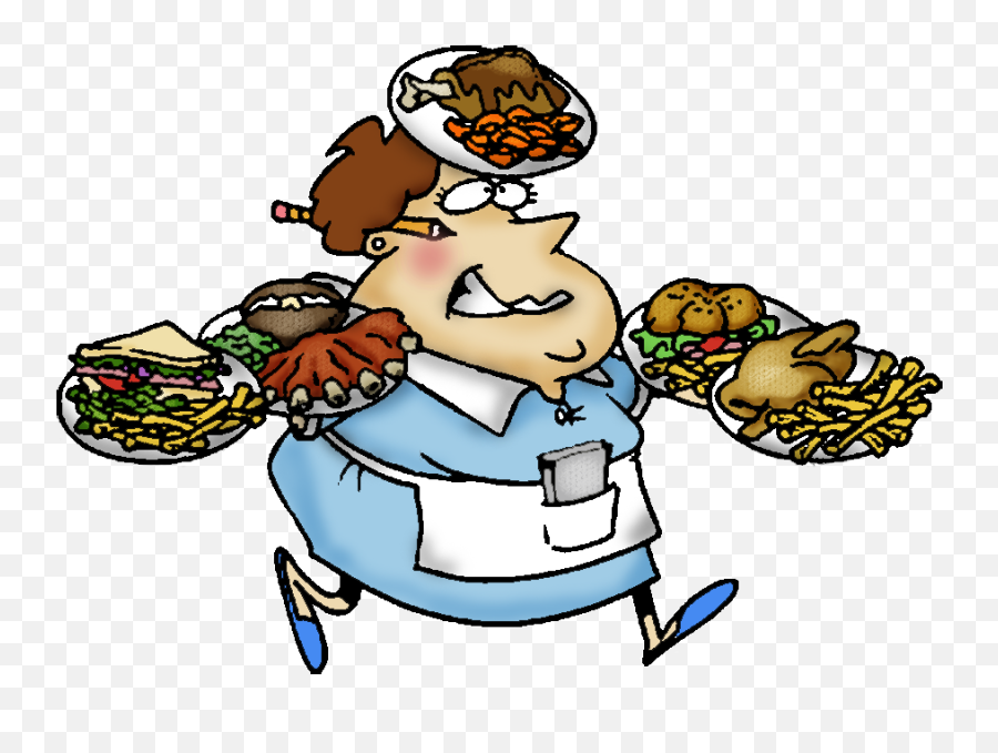 Waitress Clip Art - Waitress Comic Emoji,Waiter Clipart