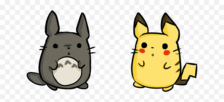 Free Totoro Png Download Free Clip Art - Cute Totoro And Pikachu Emoji,Totoro Png