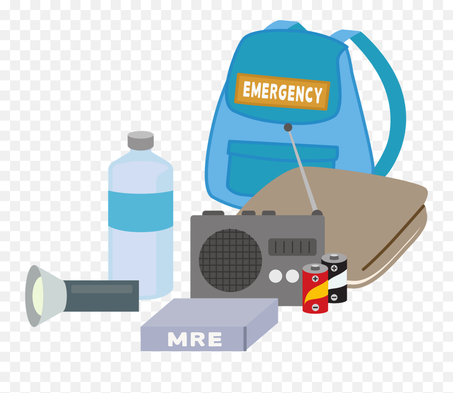 Evacuation Bag Supplies Clipart Free Download Transparent - Cylinder Emoji,Emergency Clipart