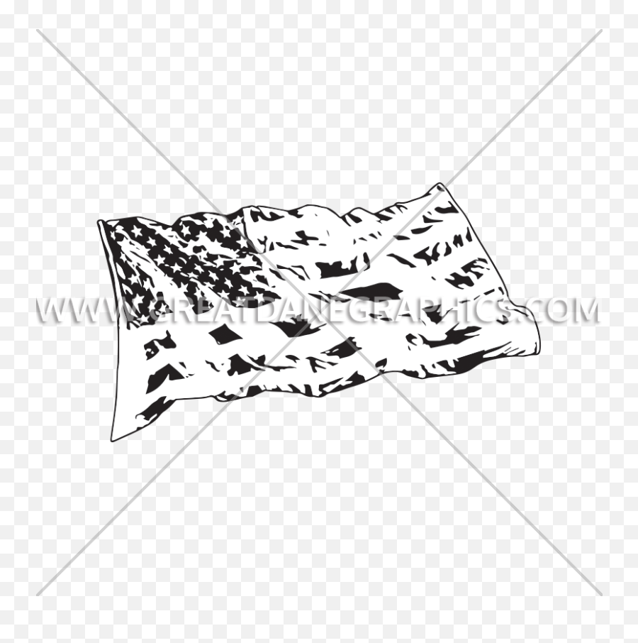 Wavy American Flag Production Ready Artwork For T - Shirt Emoji,Black And White American Flag Png
